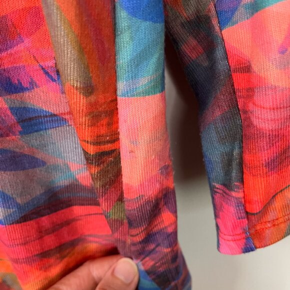 Soft Surroundings Breezy Bloom Tropical Tunic Women's Medium 3/4 Sleeve V-Neck - Picture 6 of 14